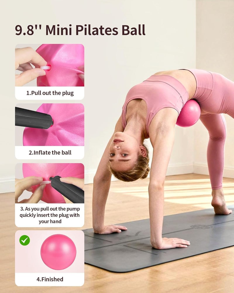 KINTHEA Store Home Pilates Kit for Women, Essentials Pilates Equipment Set with 14‘’ Pilates Ring and Mini Ball, 5 Resistance Bands & Accessories, Tutorial Charts, Pilates Ring Set for Beginners Workout at Home - Image 4